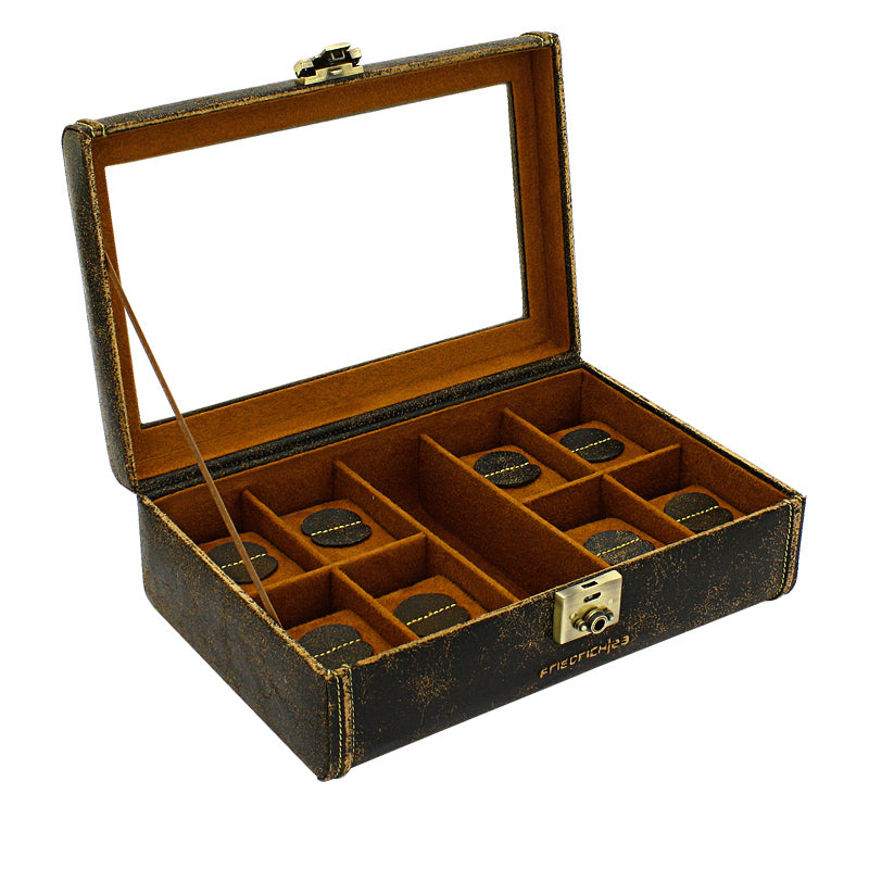 Cubano watch box made of leather for 8 watches