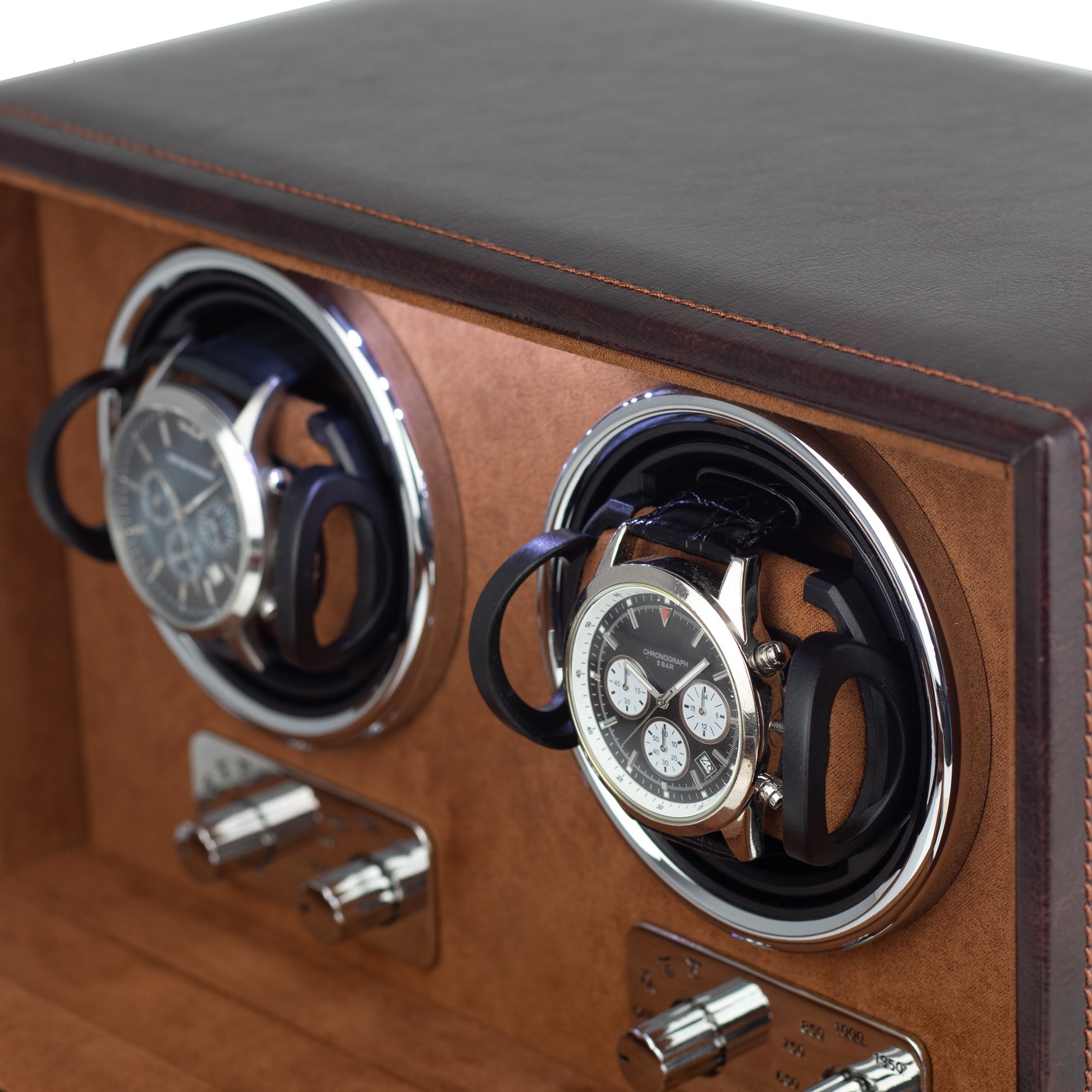 Bond watch winder for 2 watches with LED lighting