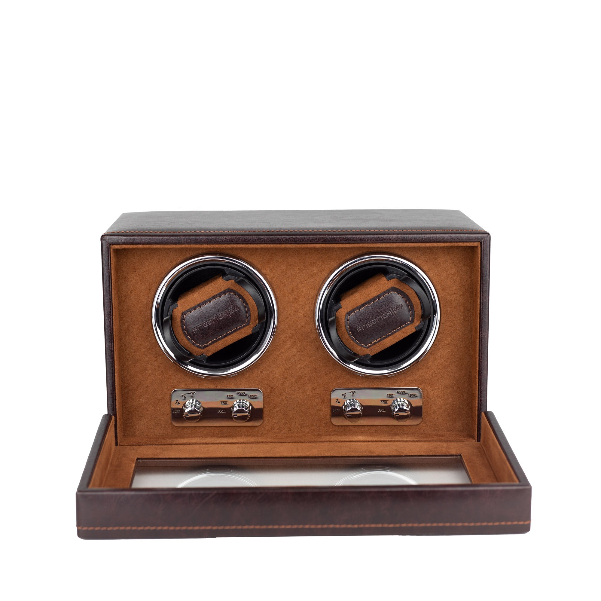 Bond watch winder for 2 watches with LED lighting