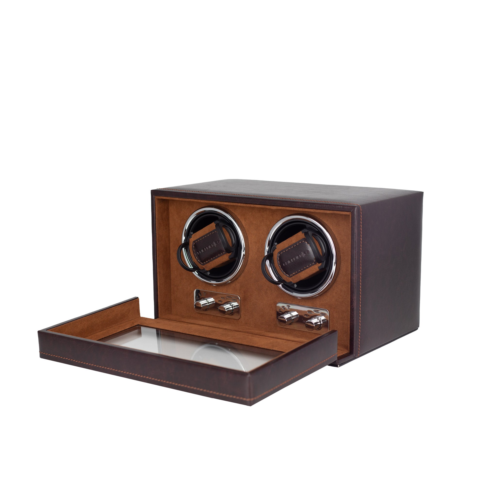 Bond watch winder for 2 watches with LED lighting