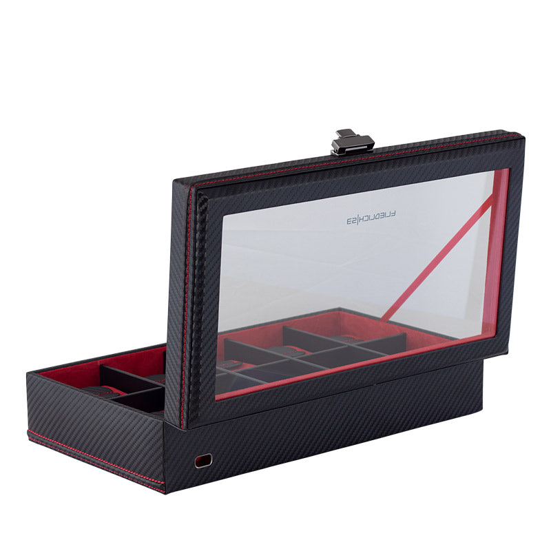 CARBON Uhrenbox für 10 Uhren (auch XXL Uhren)
