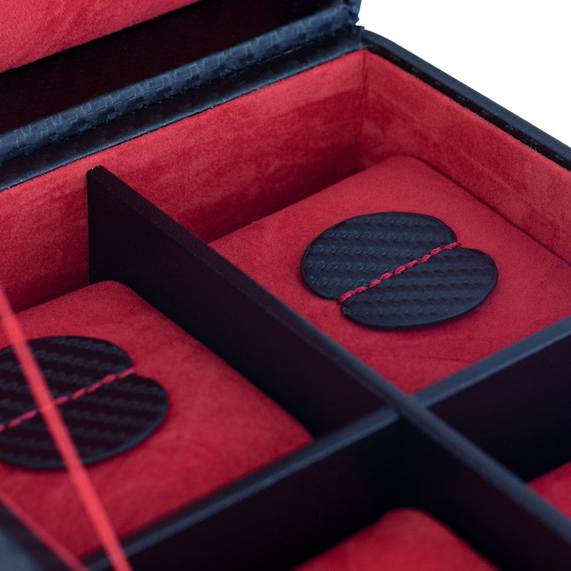 CARBON Uhrenbox für 4 Uhren (auch große Uhren)