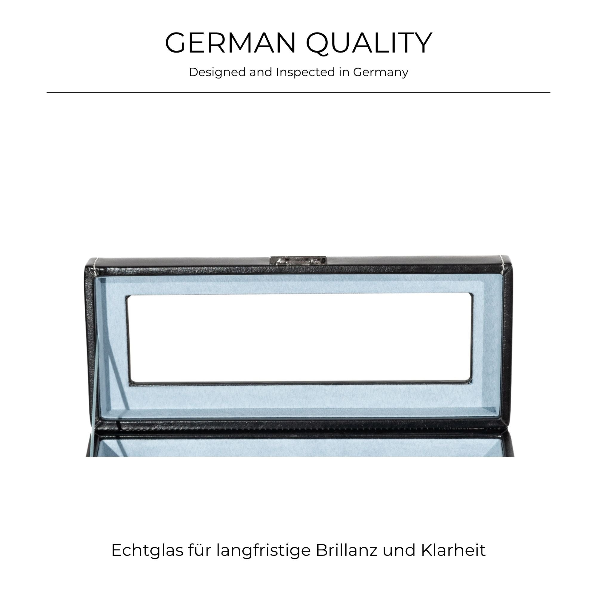 BOND Uhrenbox für 4 Uhren mit Glasdeckel