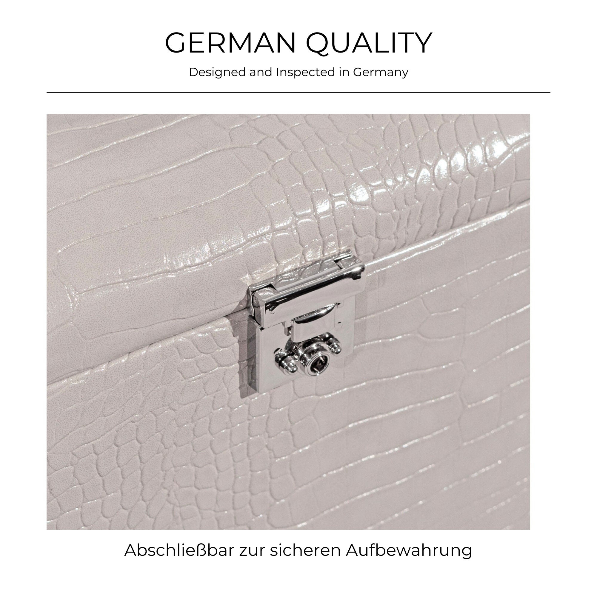 CAIMAN Großer Schmuckkasten in Kroko Optik