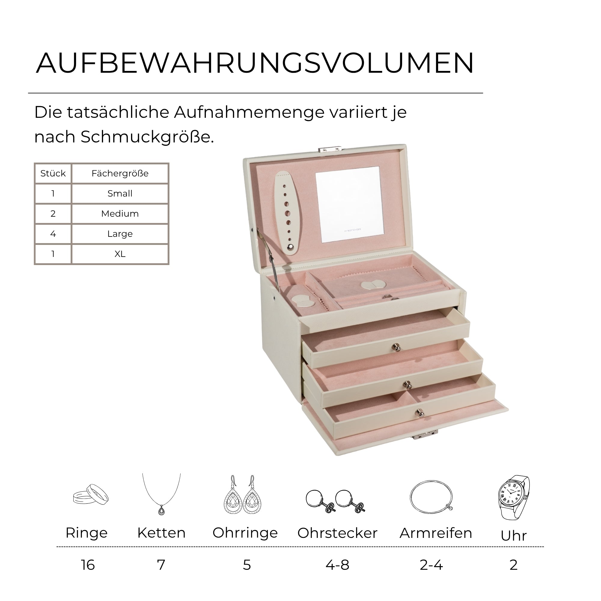 CLASSICO Schmuckkasten Echt Leder - ROSÉ EDITION