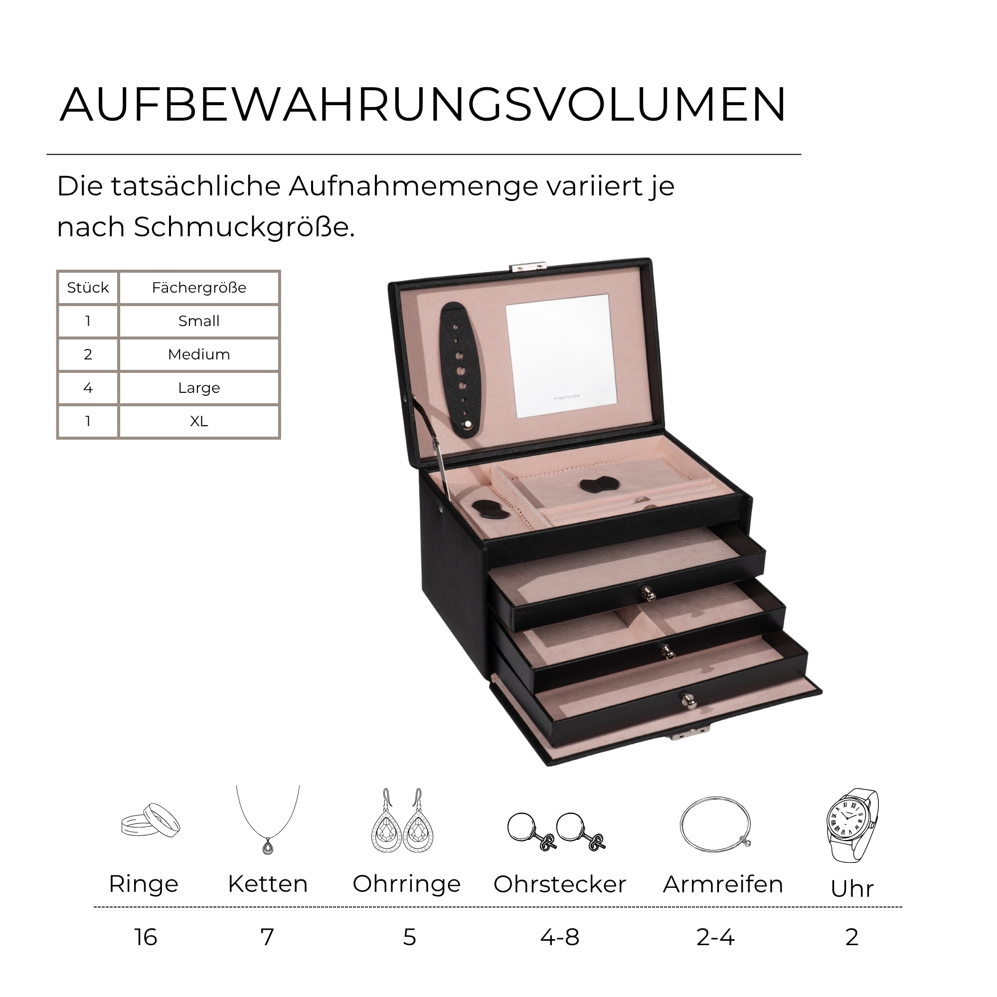 CLASSICO Schmuckkasten Echt Leder - ROSÉ EDITION