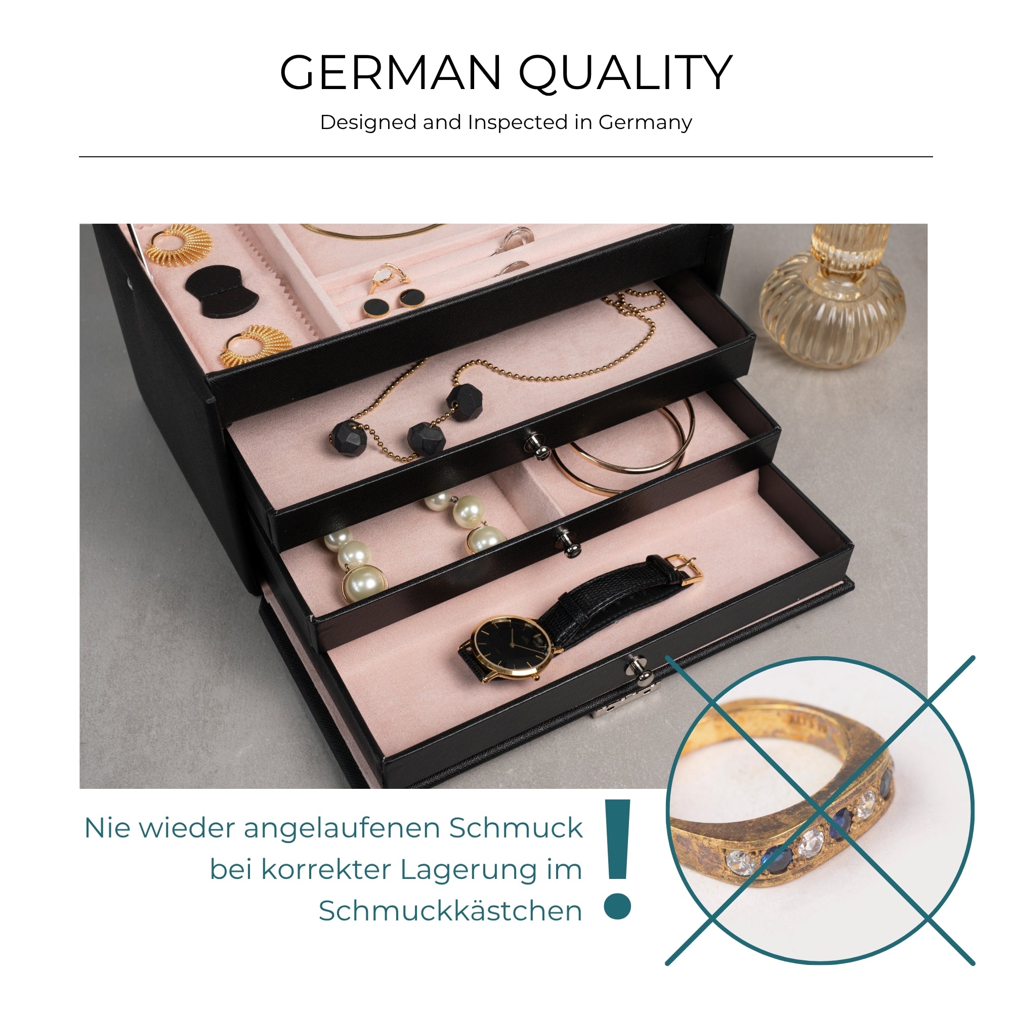 CLASSICO Schmuckkasten Echt Leder - ROSÉ EDITION