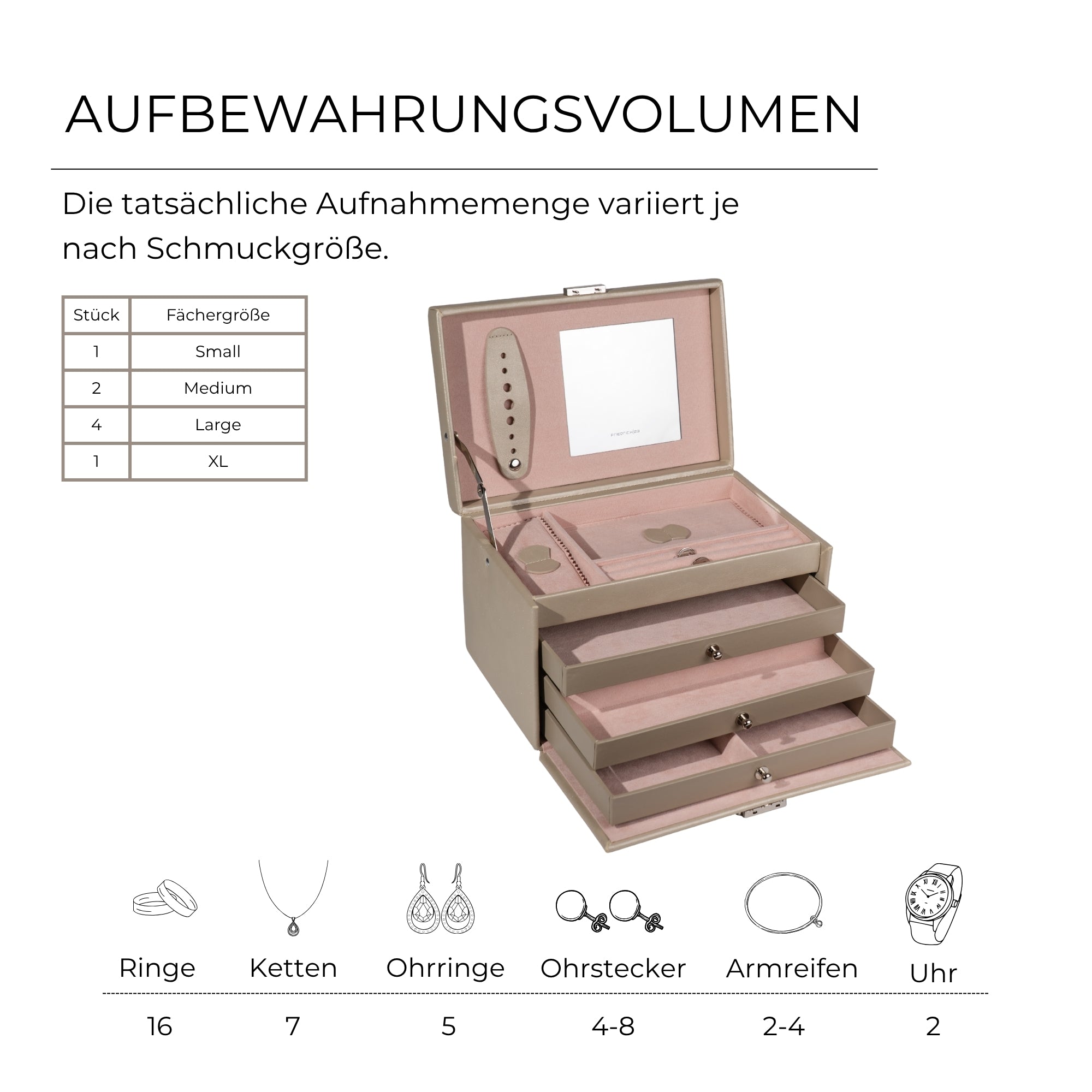 CLASSICO Schmuckkasten Echt Leder - ROSÉ EDITION