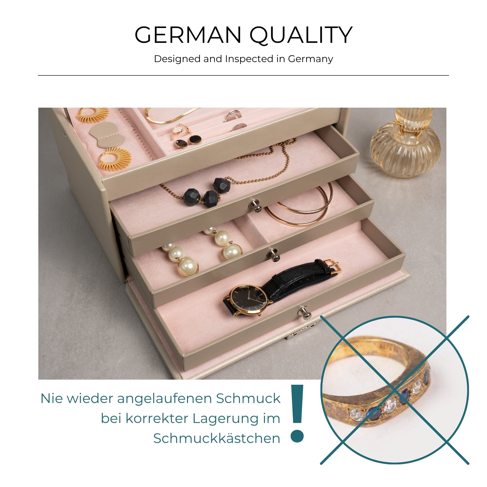 CLASSICO Schmuckkasten Echt Leder - ROSÉ EDITION