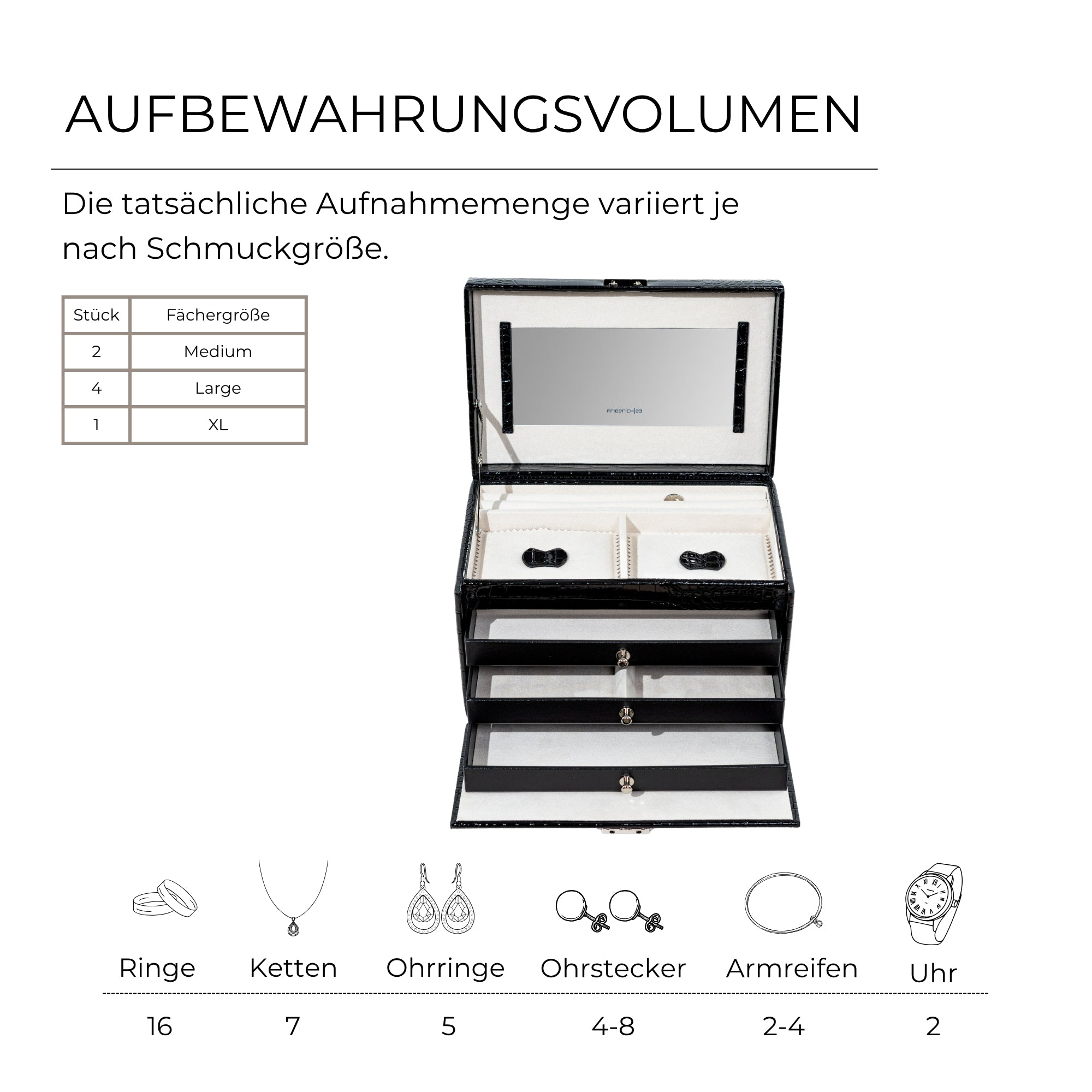 JOLIE Schmuckkästchen in Kroko Optik