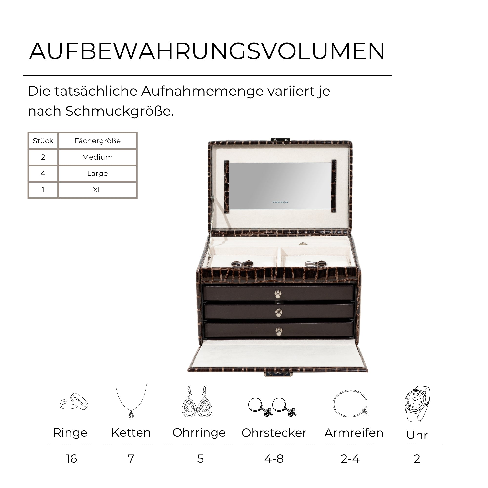 JOLIE Schmuckkästchen in Kroko Optik