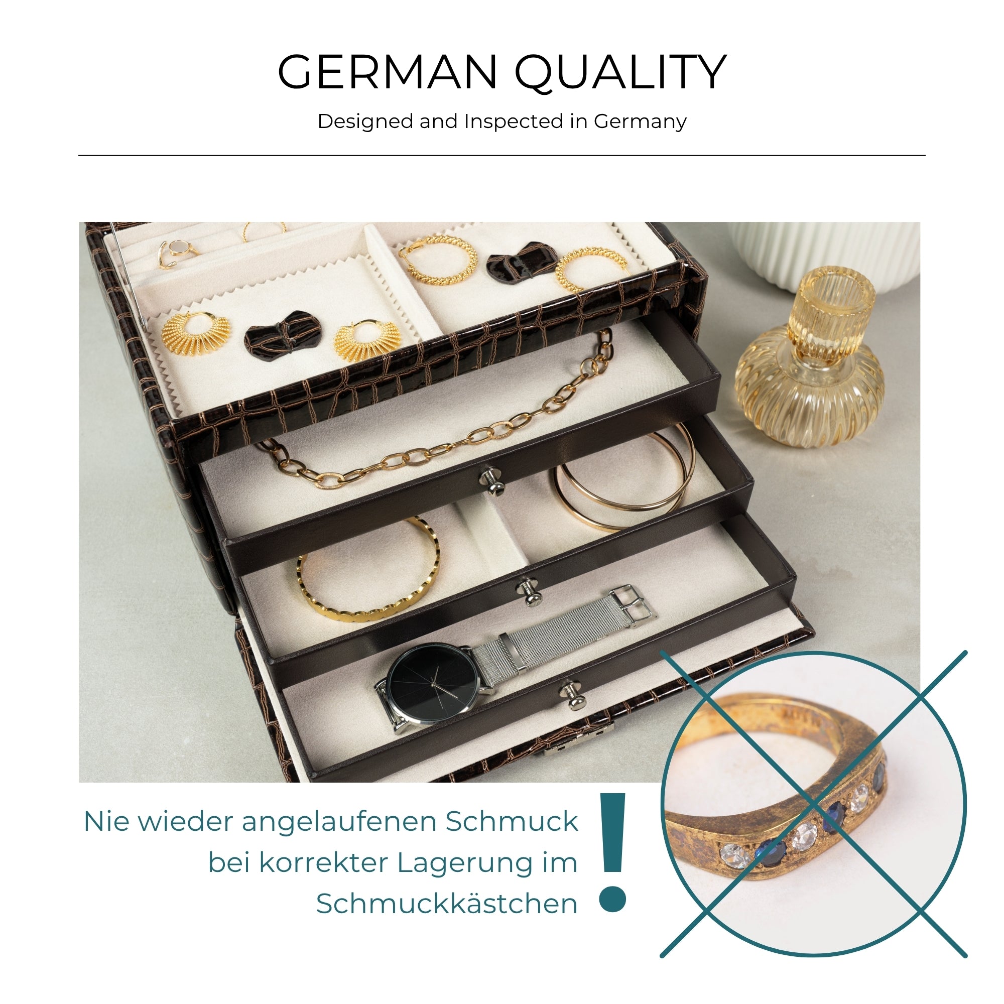 JOLIE Schmuckkästchen in Kroko Optik