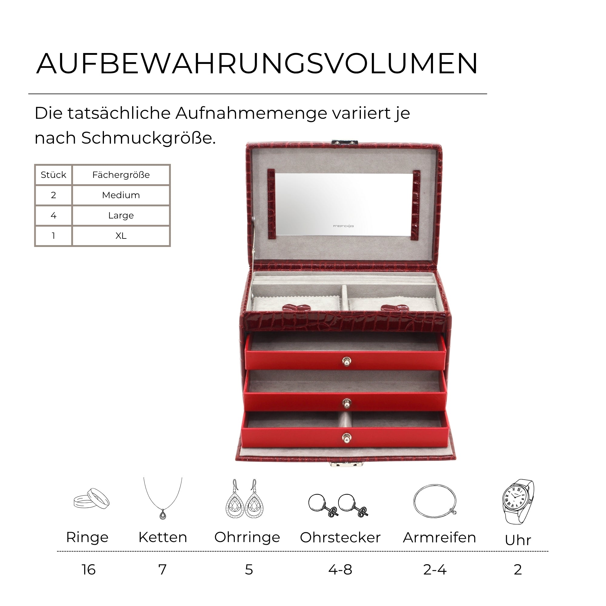 JOLIE Schmuckkästchen in Kroko Optik
