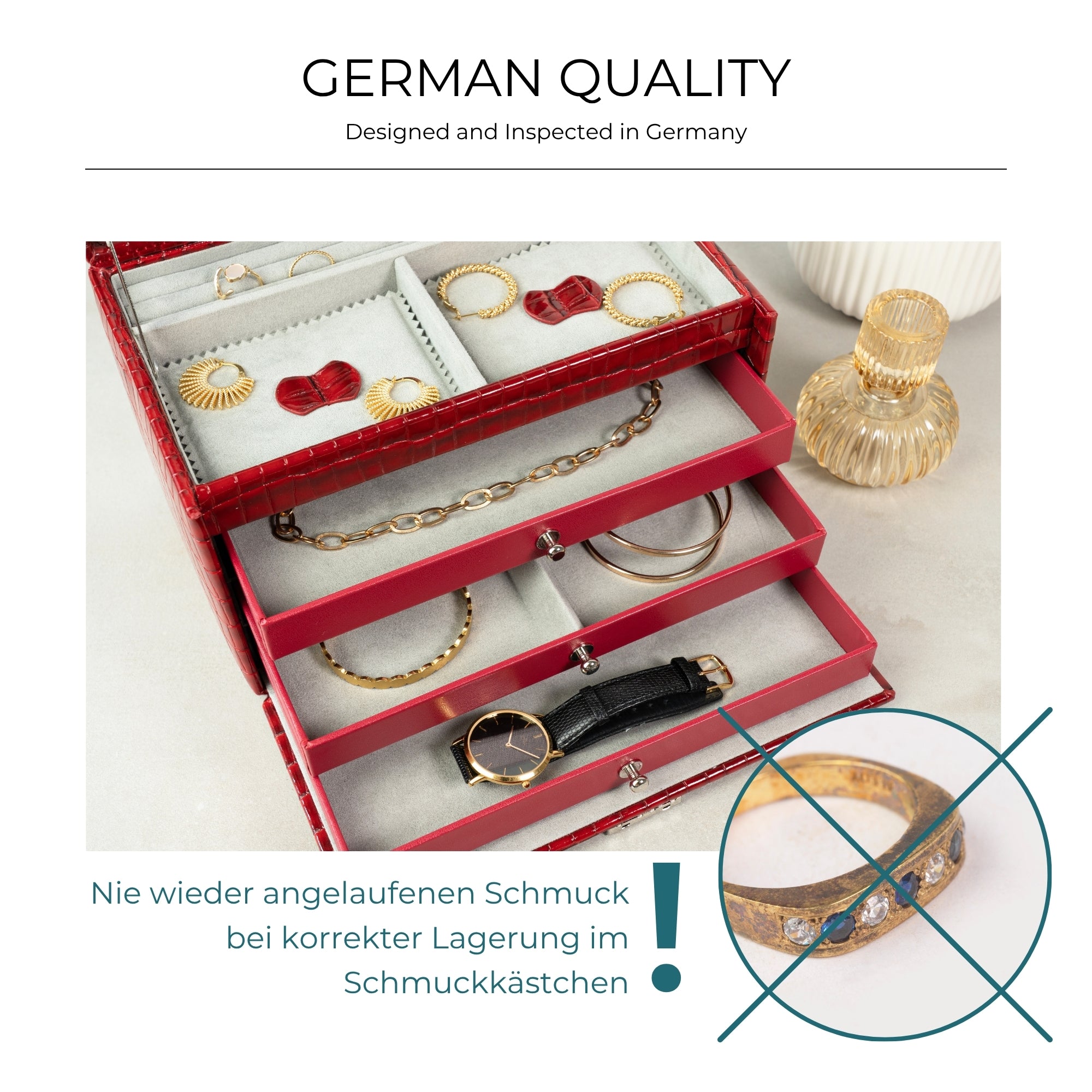 JOLIE Schmuckkästchen in Kroko Optik