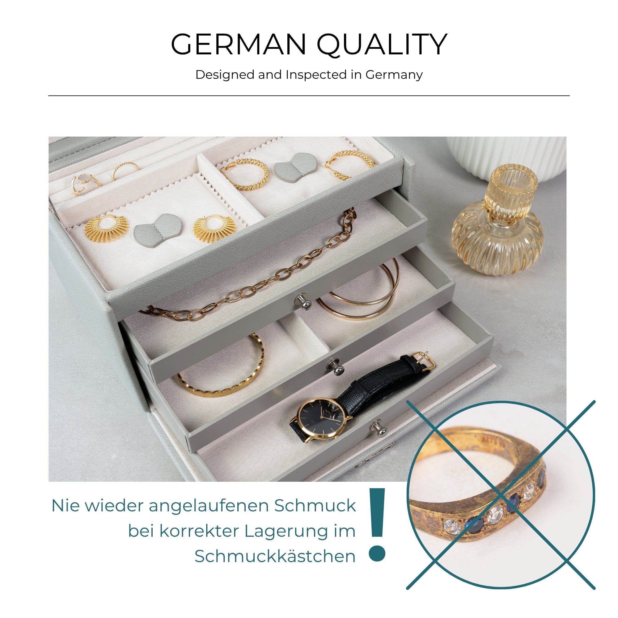 JOLIE Schmuckkästchen in Kreuznarben Optik