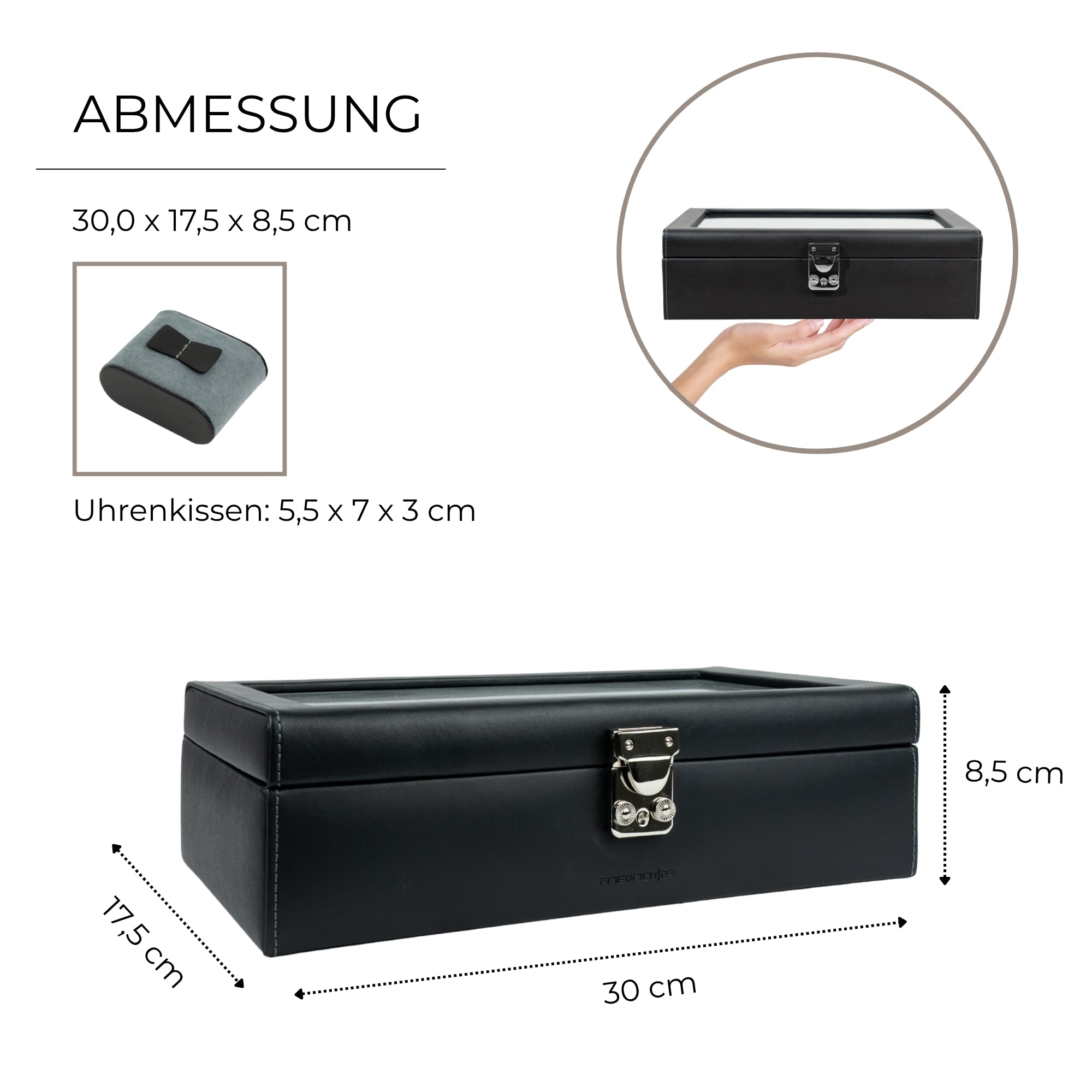 INFINITY Uhrenbox aus Leder für 10 Uhren