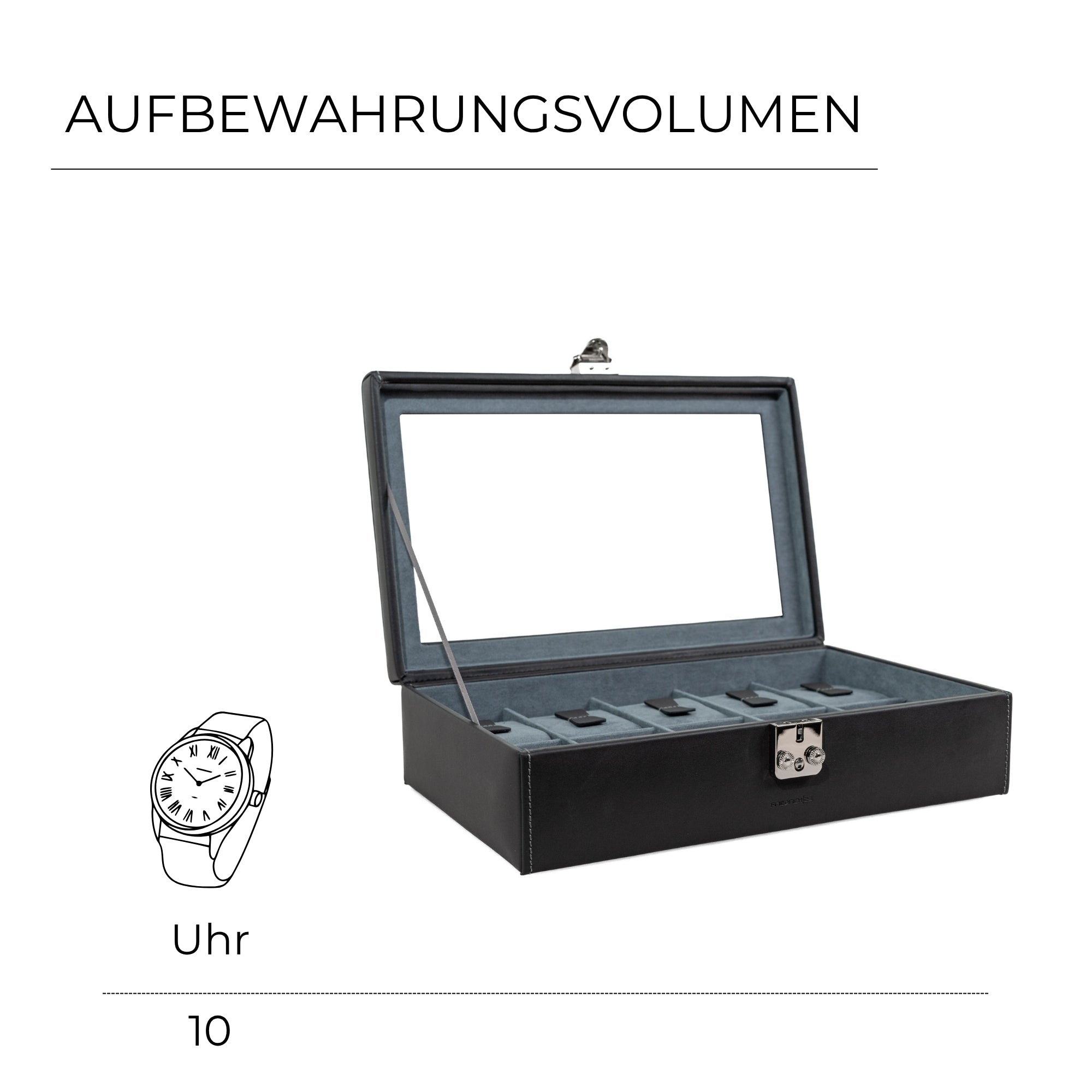 INFINITY Uhrenbox aus Leder für 10 Uhren