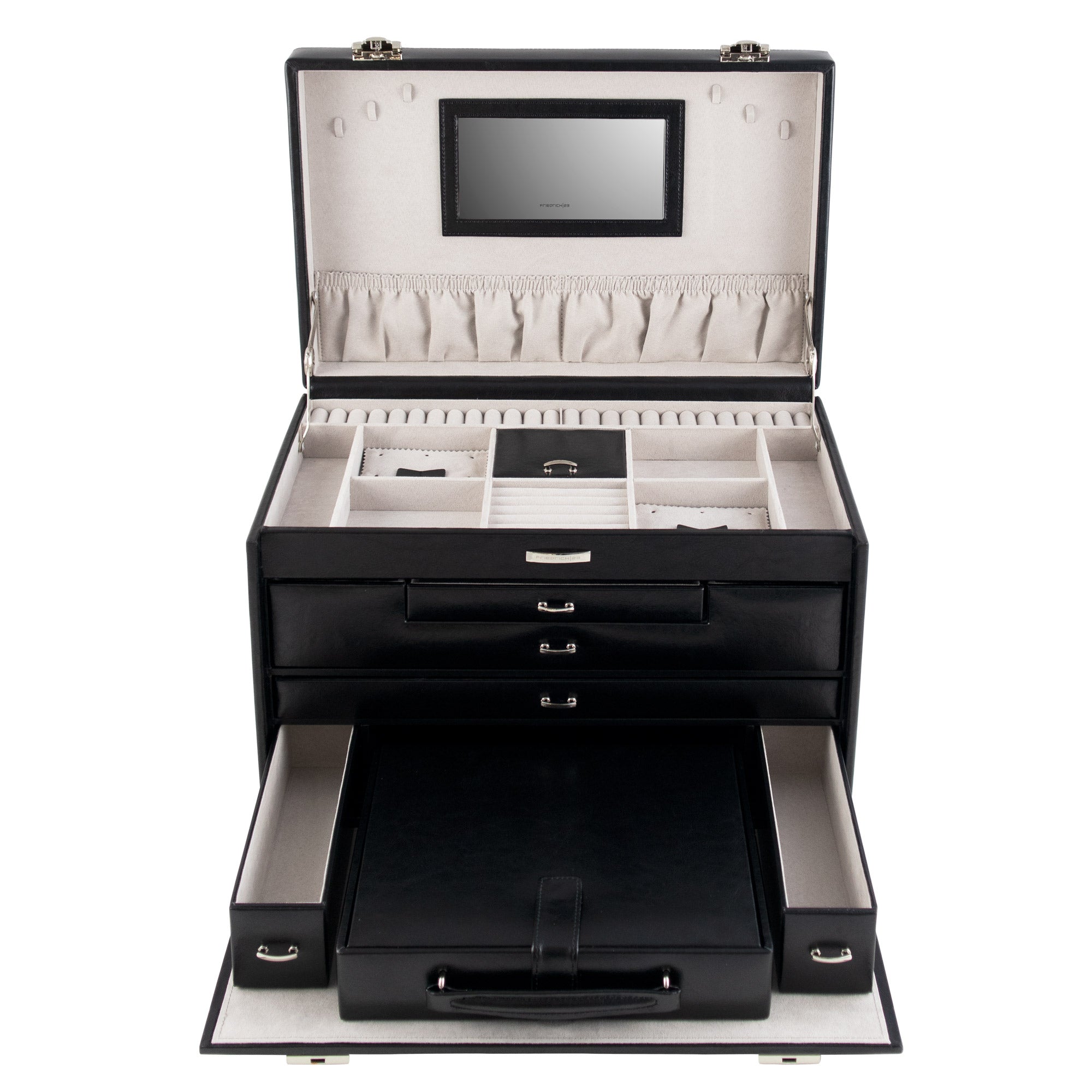 Jumbo jewelery case Classico XXL with leather safe case