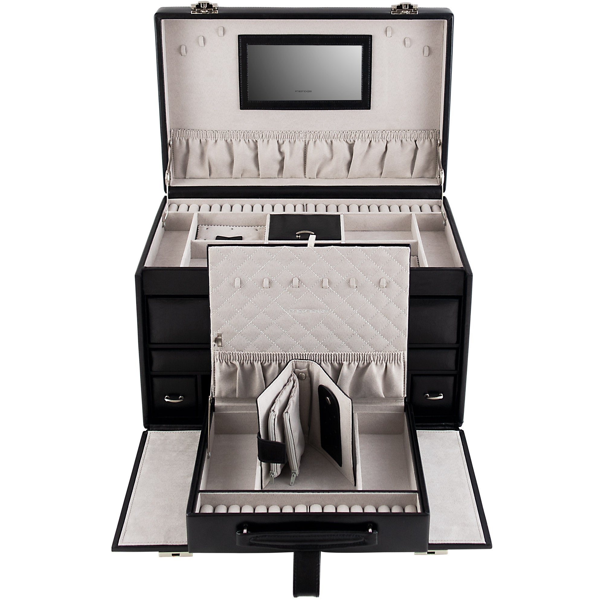 Jumbo jewelery case Classico XXL with leather safe case