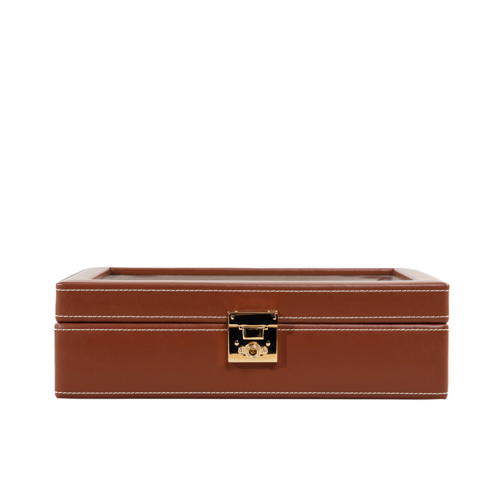 CORDOBA Uhrenbox für 10 Uhren aus Leder mit Glas