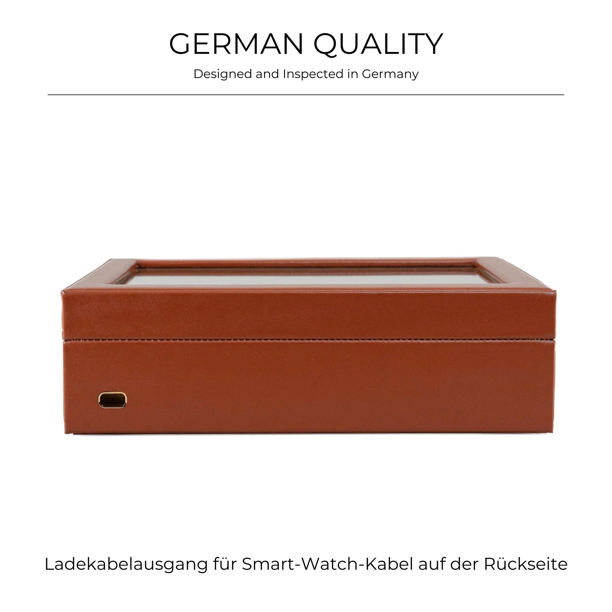 CORDOBA Uhrenbox für 10 Uhren aus Leder mit Glas