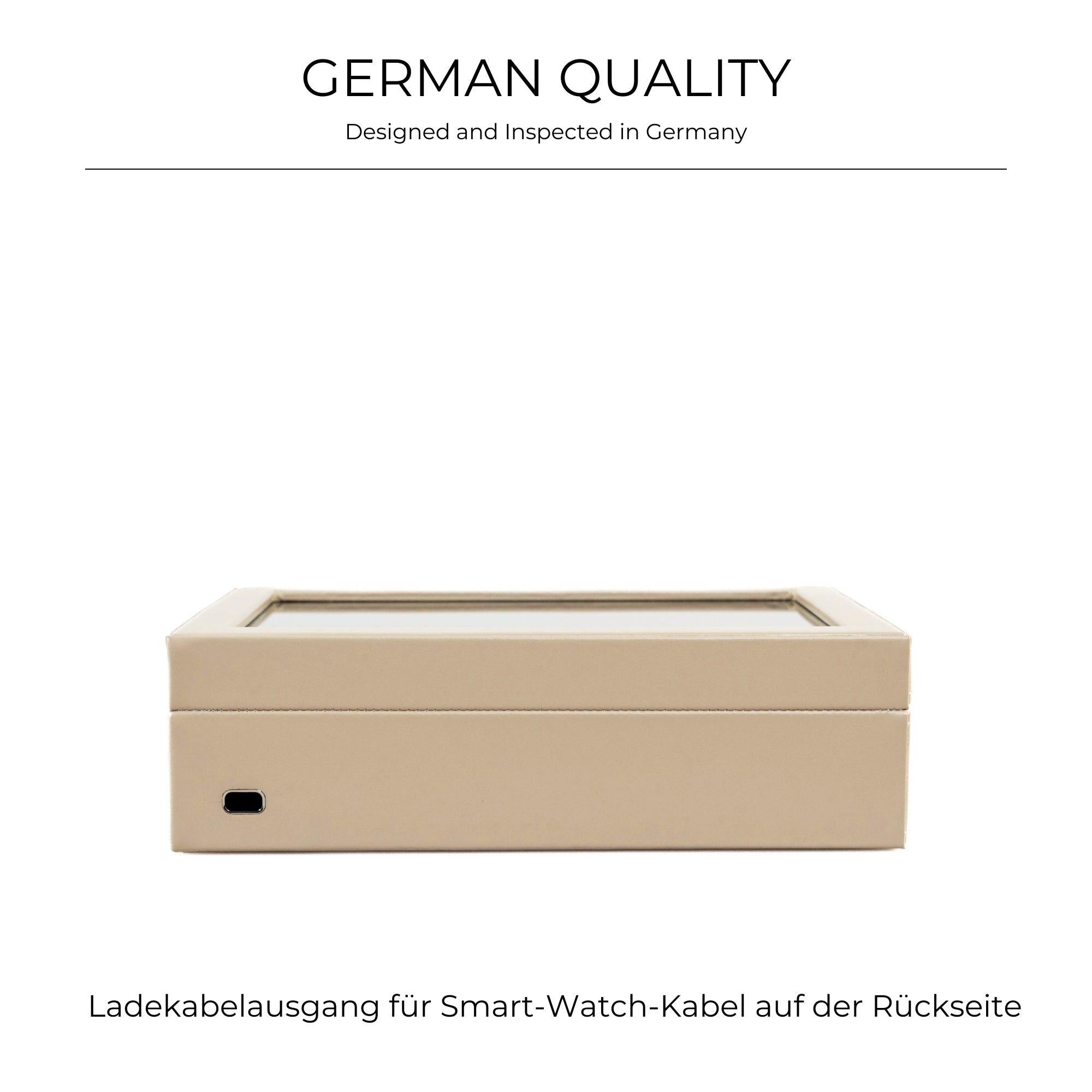 CORDOBA Uhrenbox für 10 Uhren aus Leder mit Glas