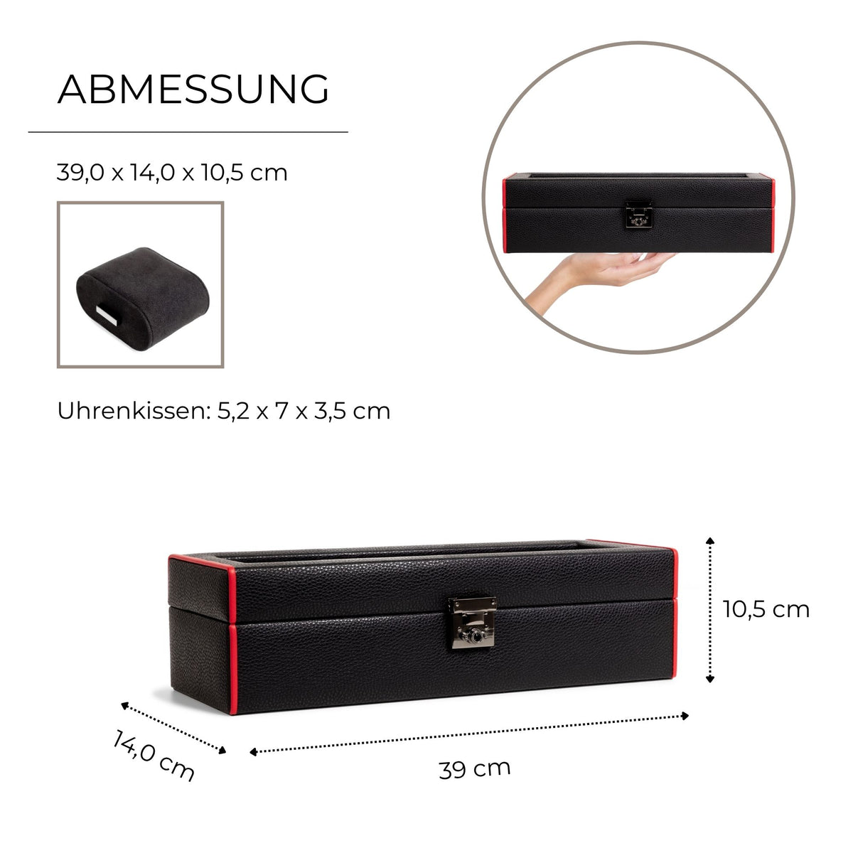 MARANELLO – 5er Uhrenbox - Genarbtes Vollrindleder