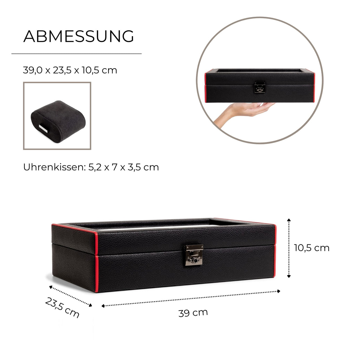MARANELLO – 10er Uhrenbox - Genarbtes Vollrindleder