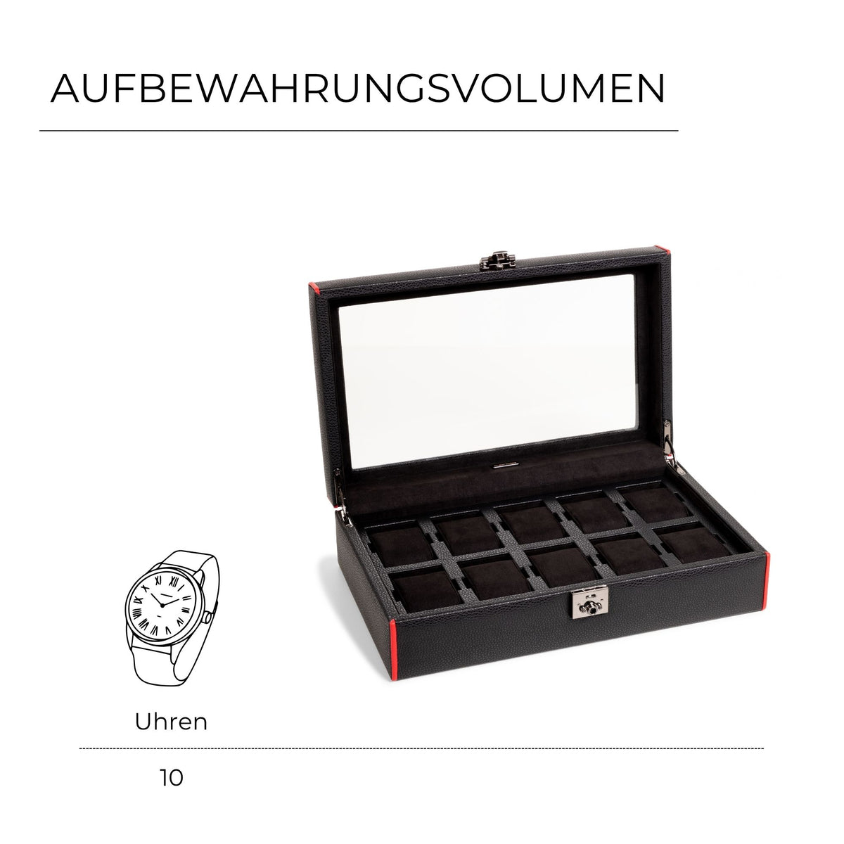 MARANELLO – 10er Uhrenbox - Genarbtes Vollrindleder