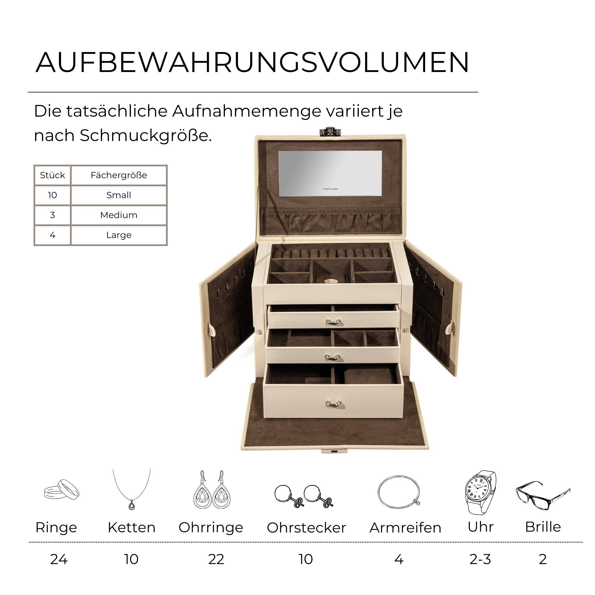 CORDOBA Schmuckkasten groß aus Leder