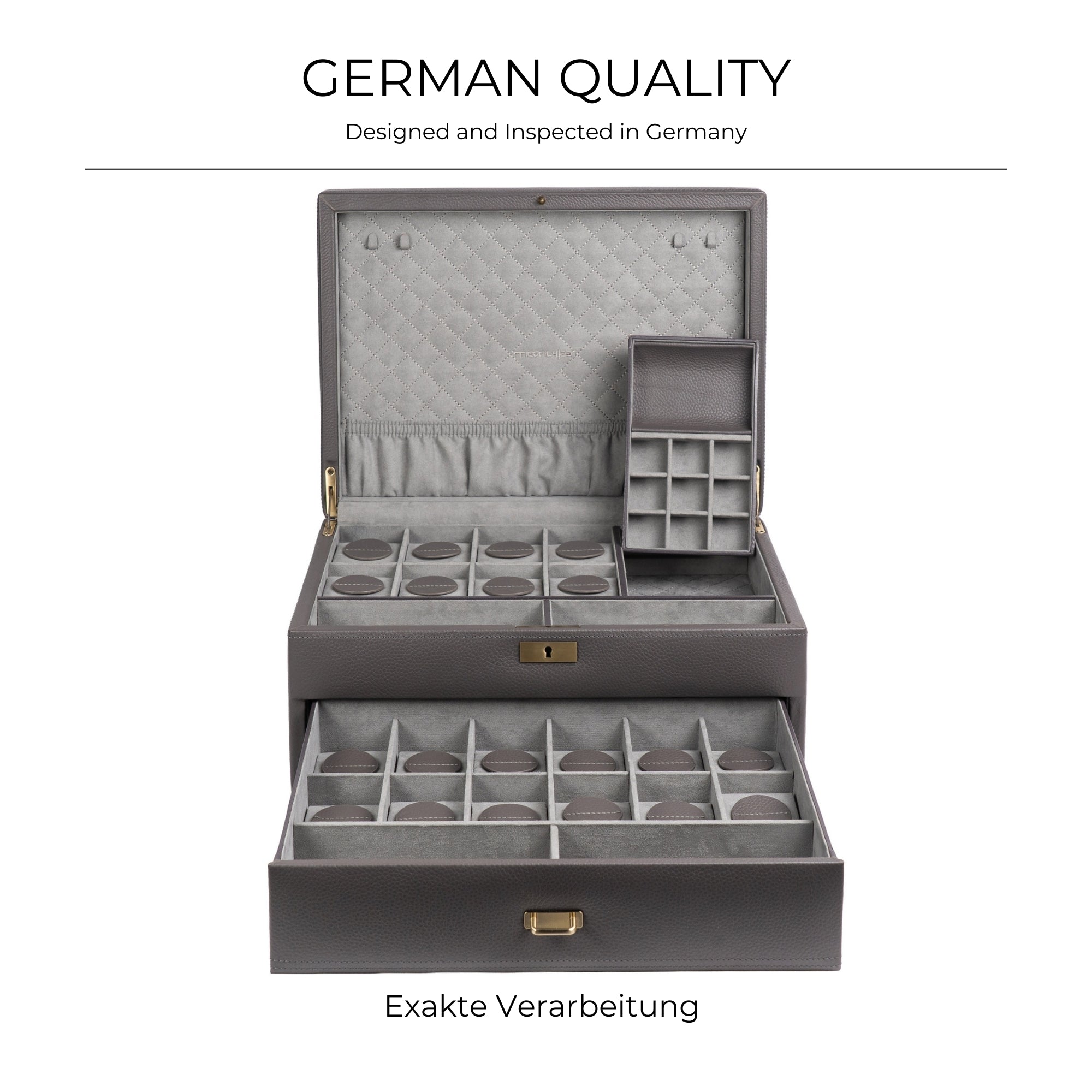 DYNASTY XXL Uhrenbox für 20 Uhren aus Leder