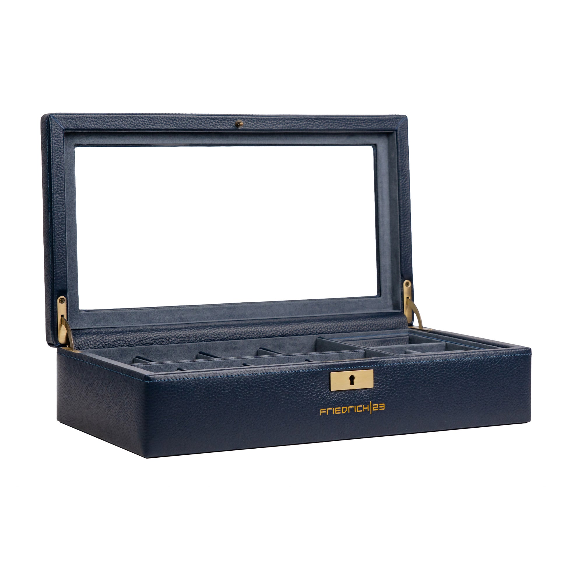 DYNASTY Uhrenbox für 8 Uhren aus Leder mit Glas