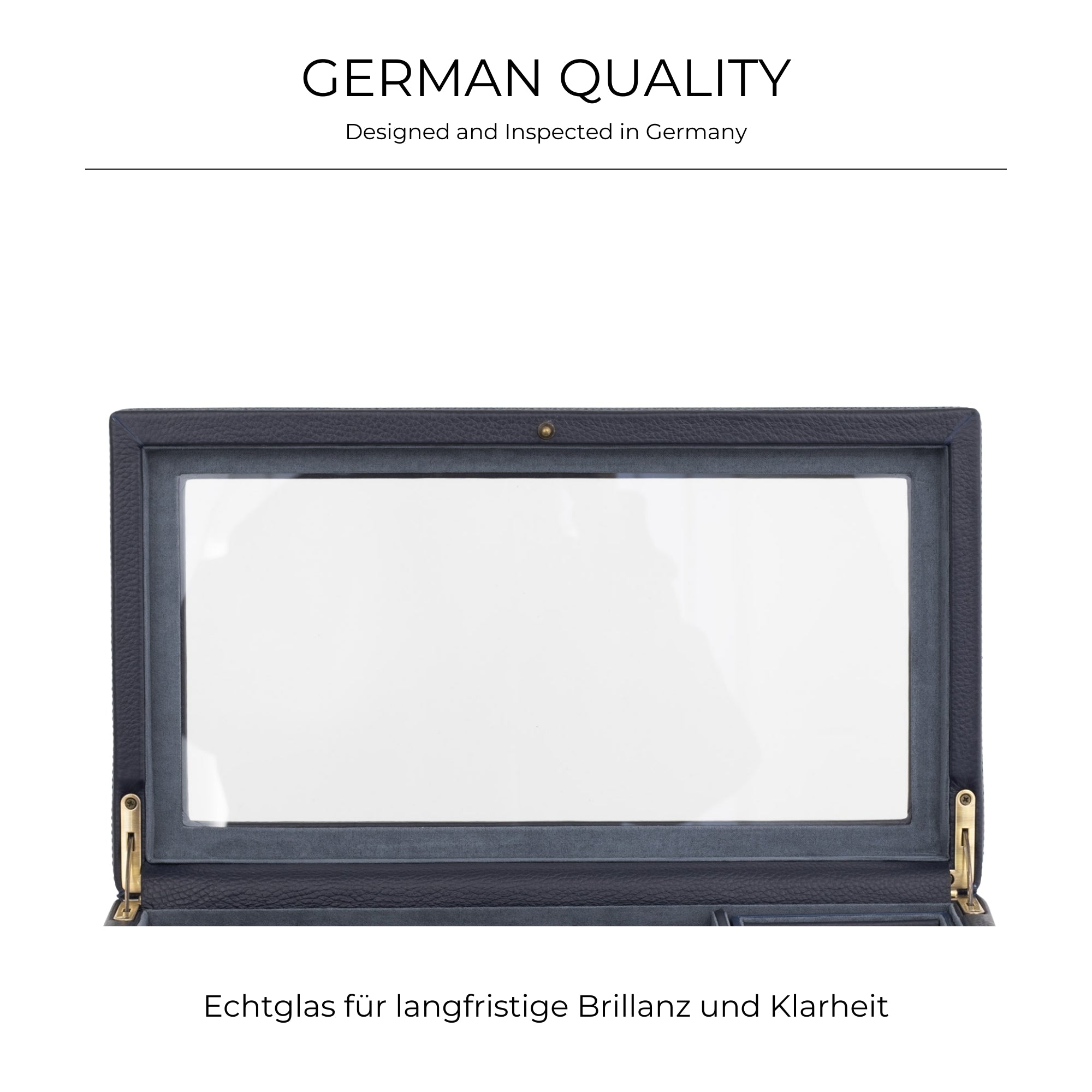 DYNASTY Uhrenbox für 8 Uhren aus Leder mit Glas