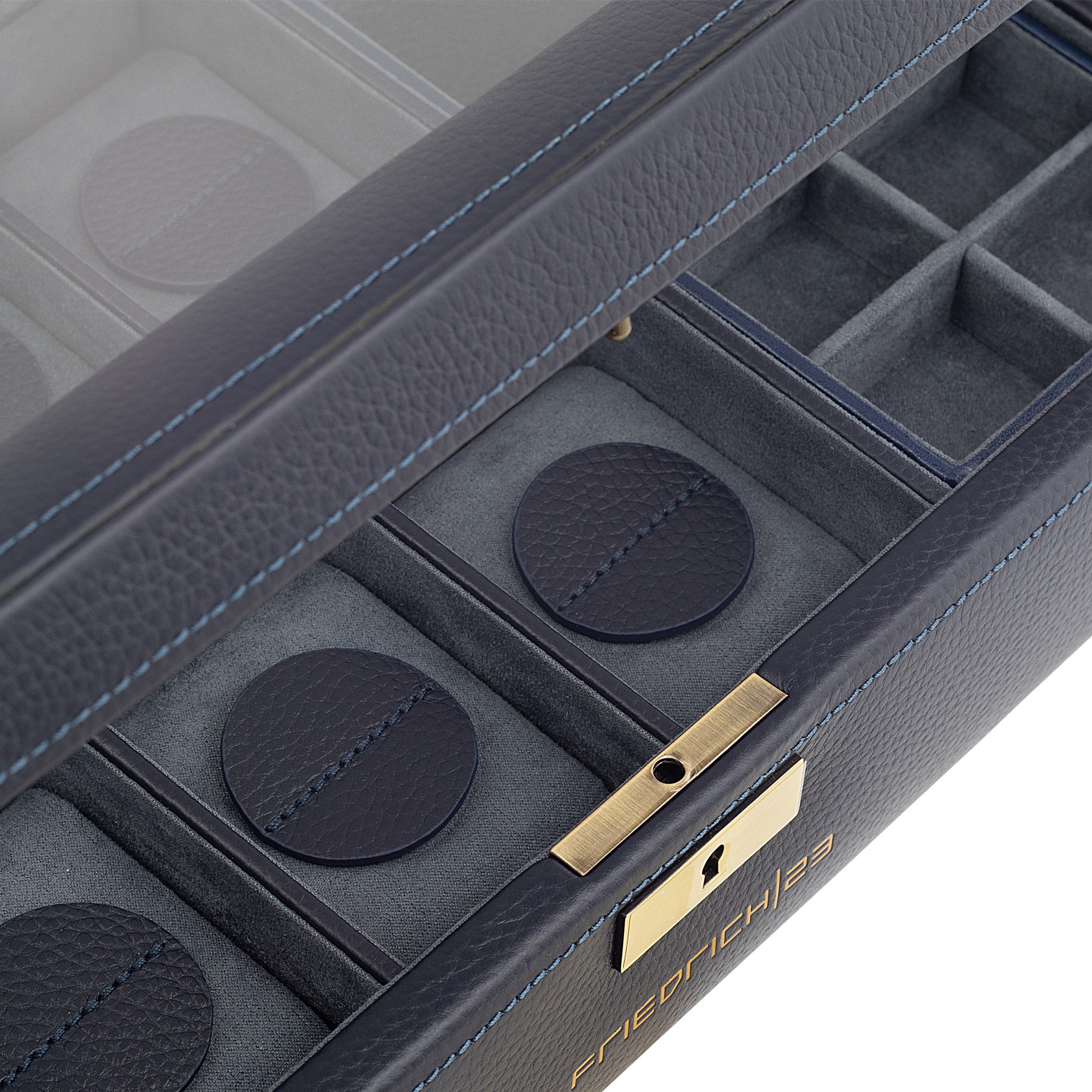 DYNASTY Uhrenbox für 8 Uhren aus Leder mit Glas