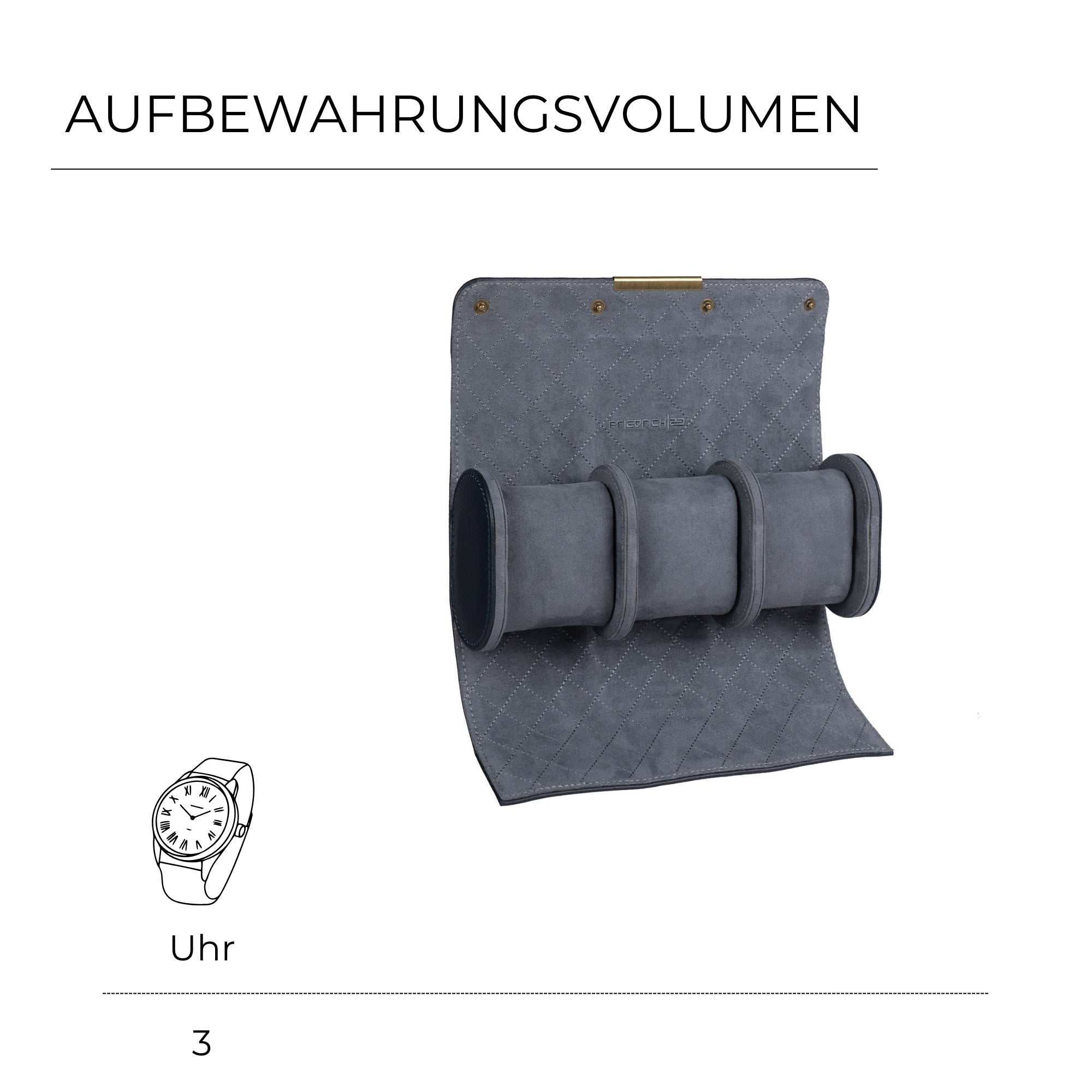 DYNASTY Uhrenrolle für 3 Uhren aus Leder