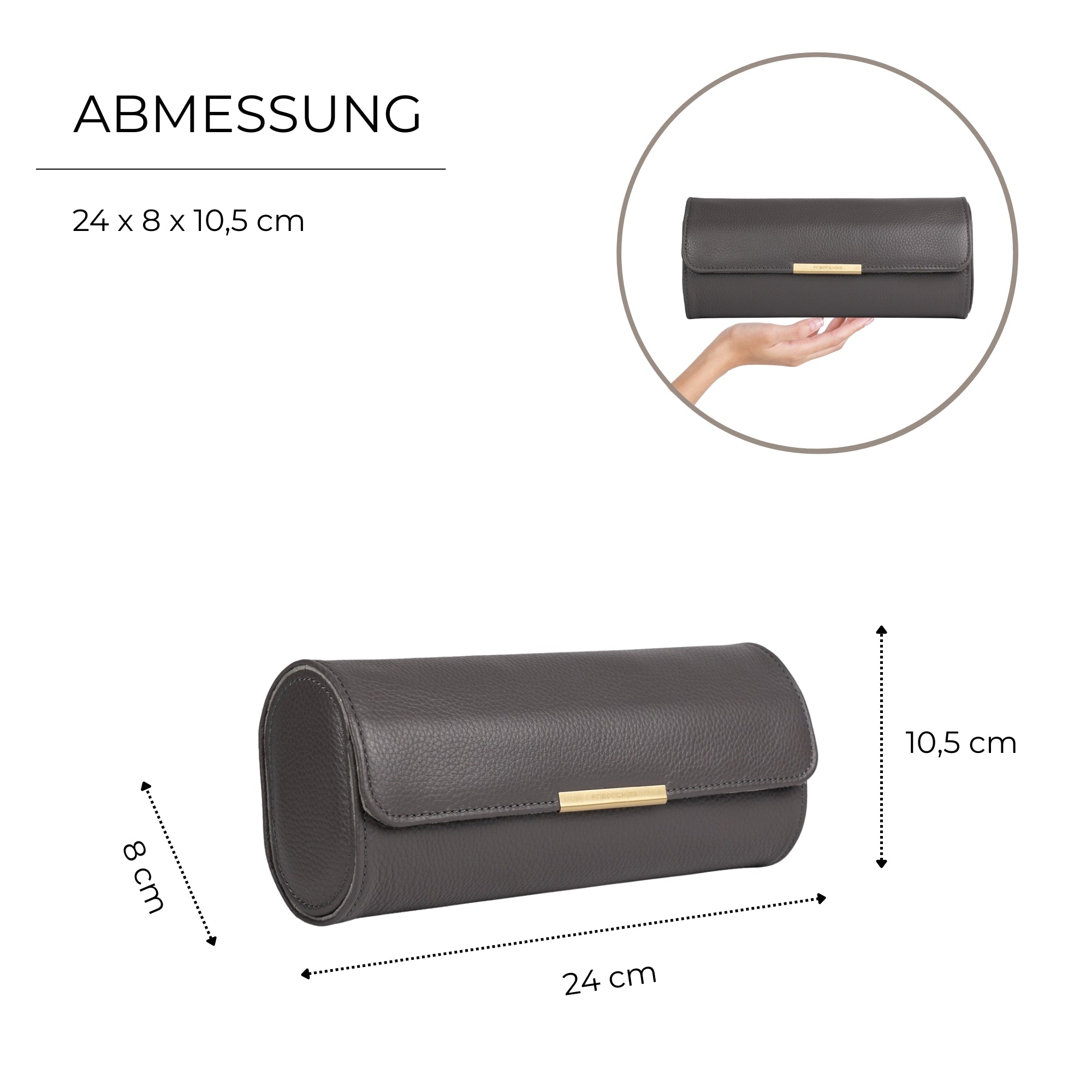 DYNASTY Uhrenrolle für 3 Uhren aus Leder