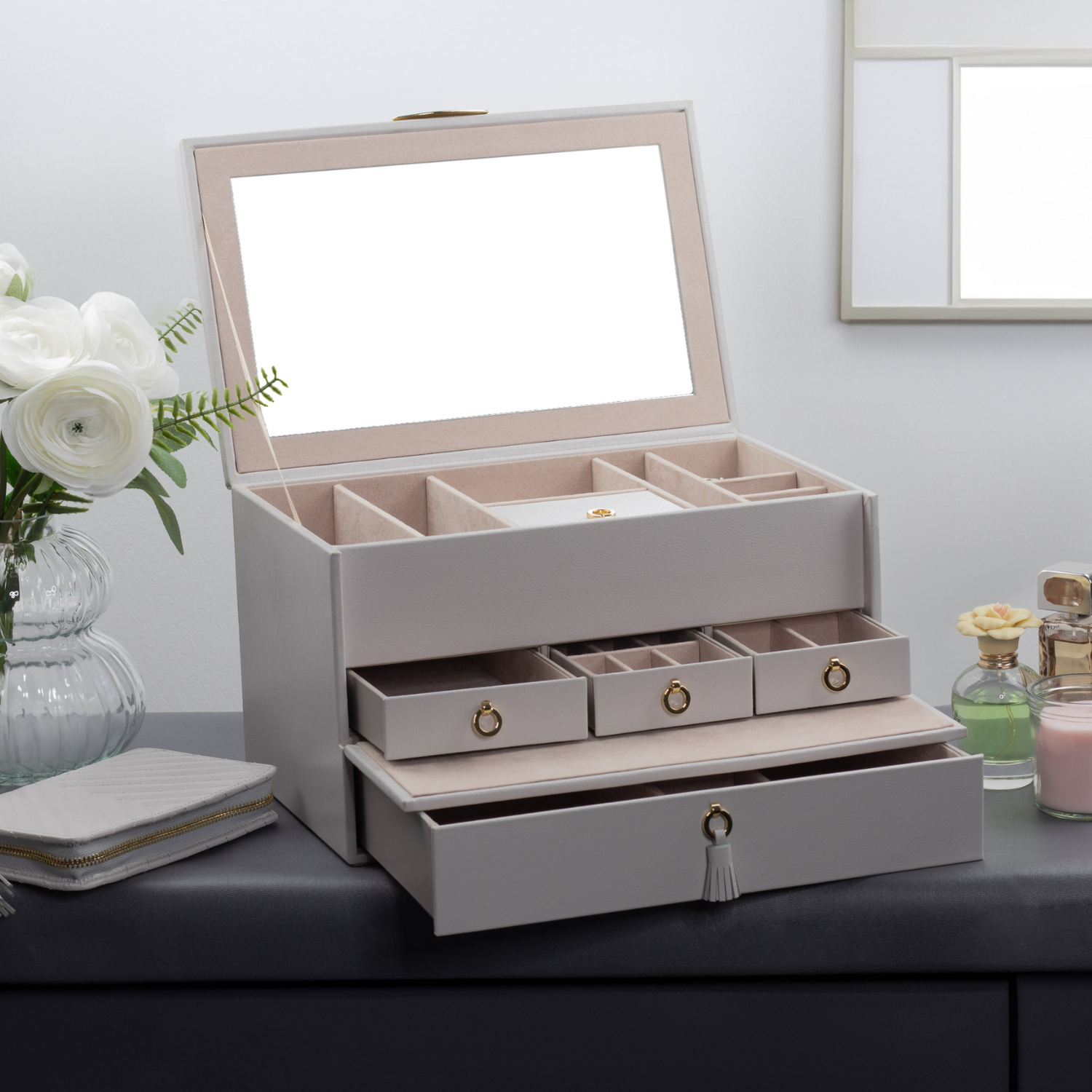 AURORA Großer Jubiläums-Schmuckkasten aus Leder