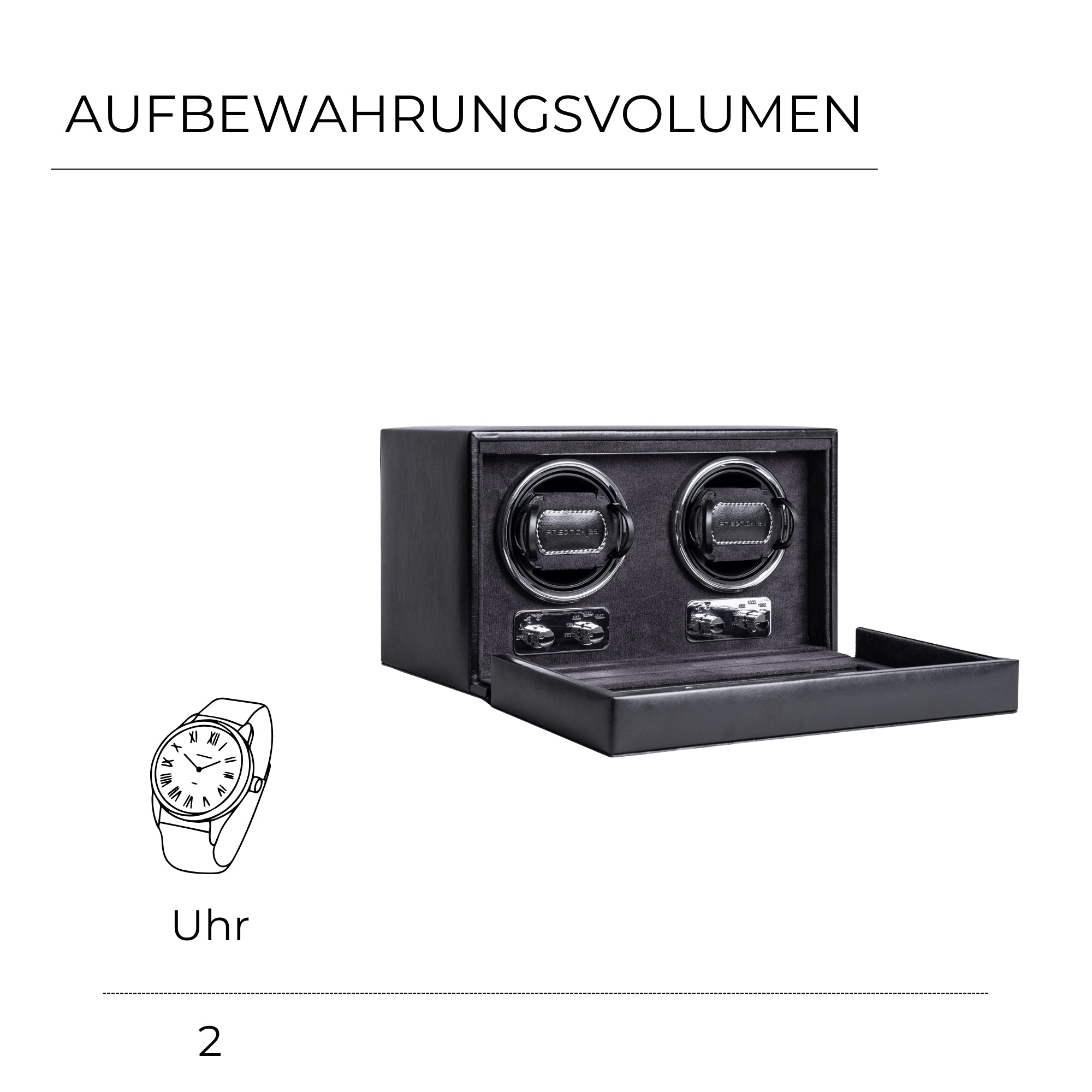 BOND Uhrenbeweger für 2 Uhren mit LED Beleuchtung