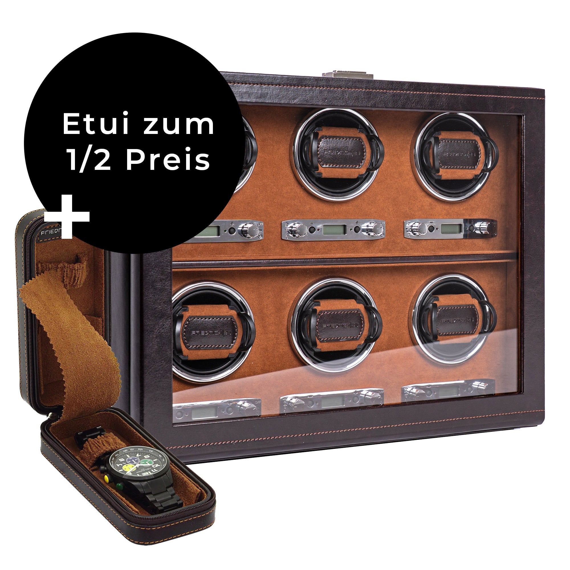6er Uhrenbeweger inkl. 2er Uhrenetui