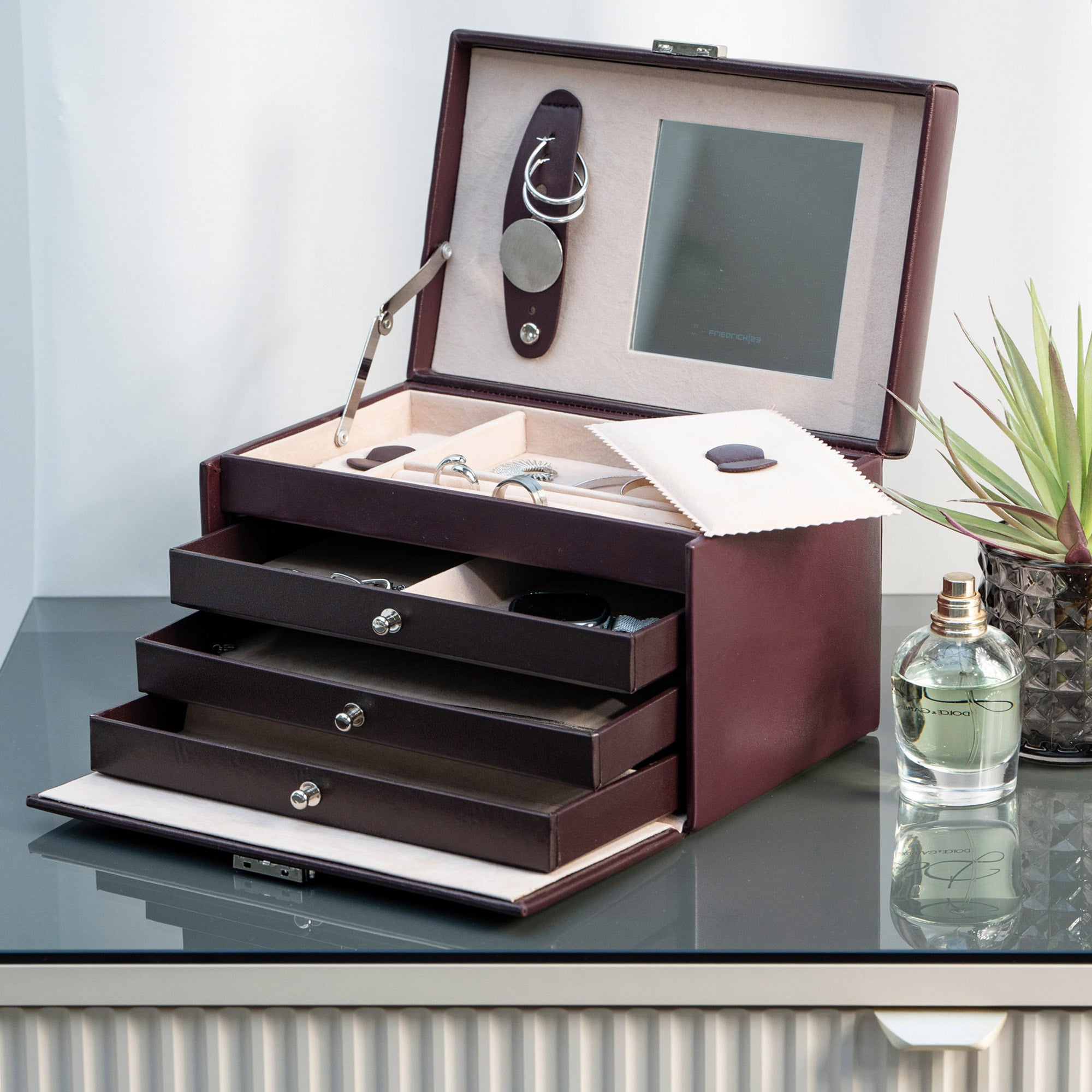 CLASSICO Schmuckkasten Glatt-Leder