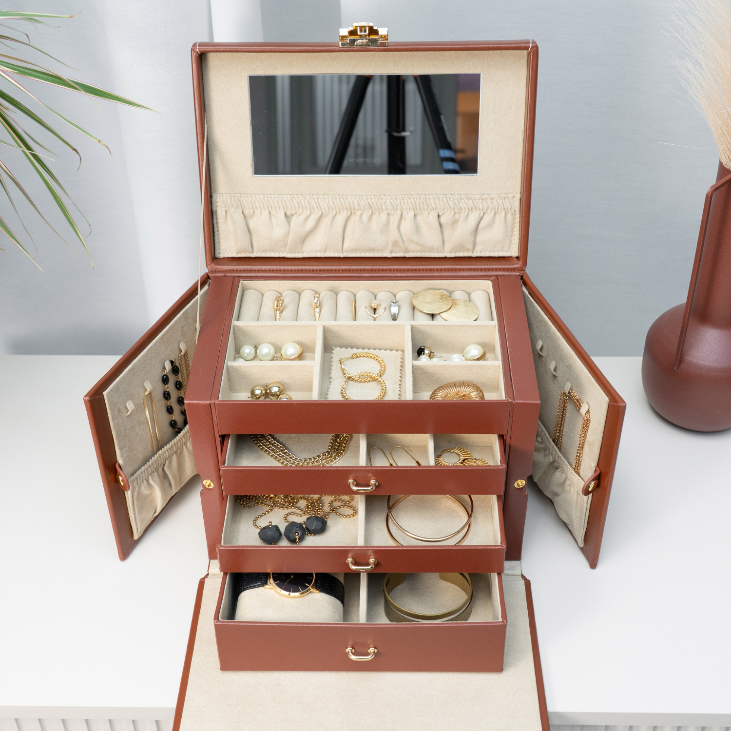 CORDOBA Schmuckkasten groß aus Leder