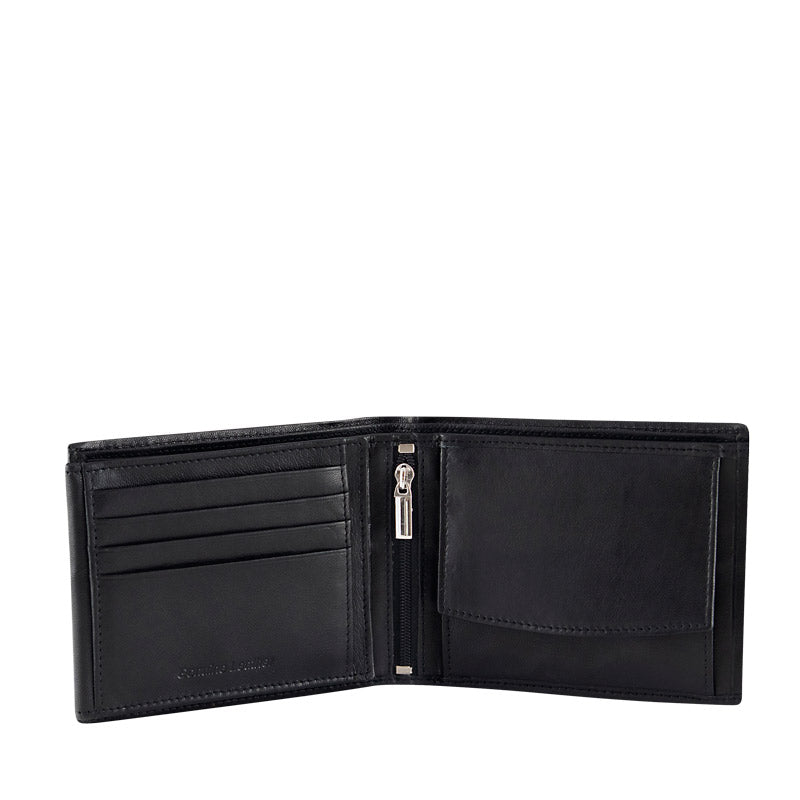 Leather wallet with RFID scan protection