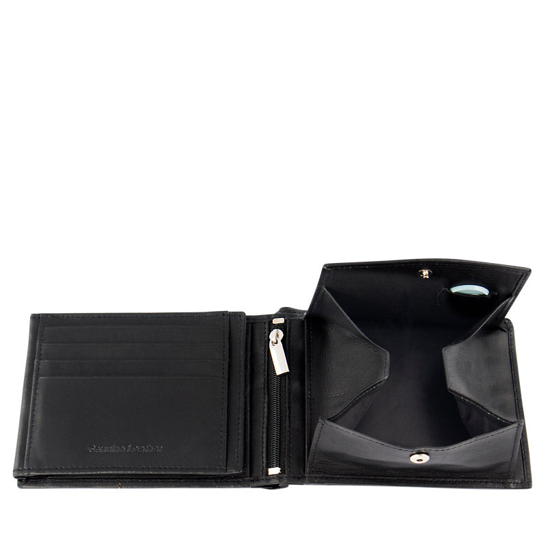 Leather wallet with RFID scan protection