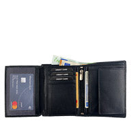 Leather wallet with RFID NFC scan protection
