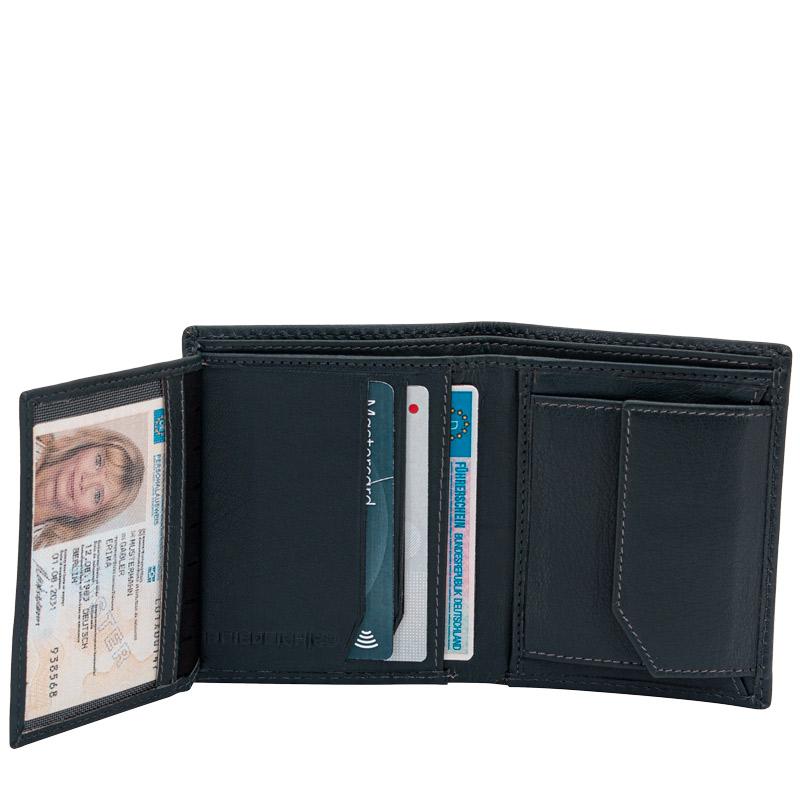 Geldbörse Midi Hochformat Leder mit RFID Scanschutz