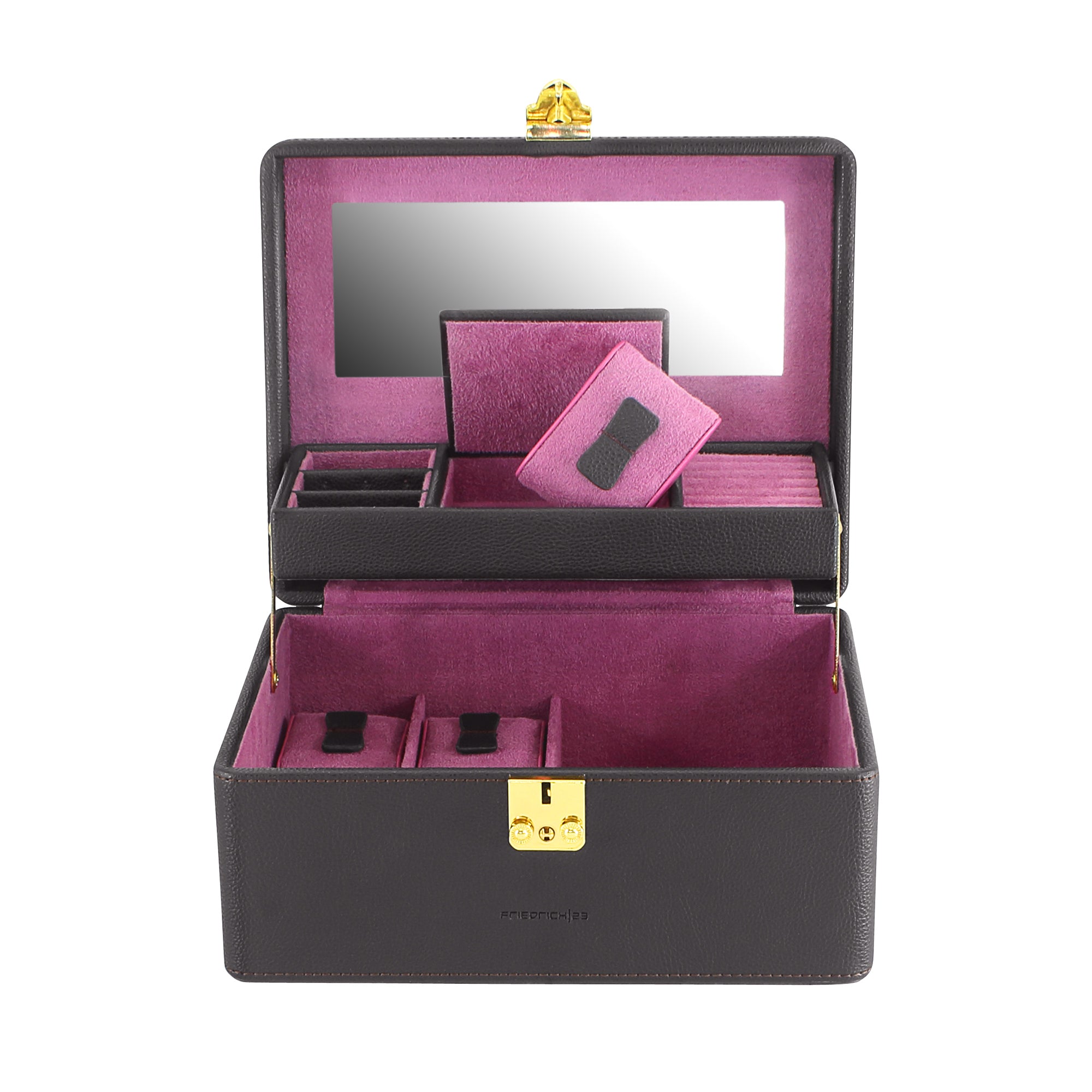 Ascot jewelry box with watch compartment