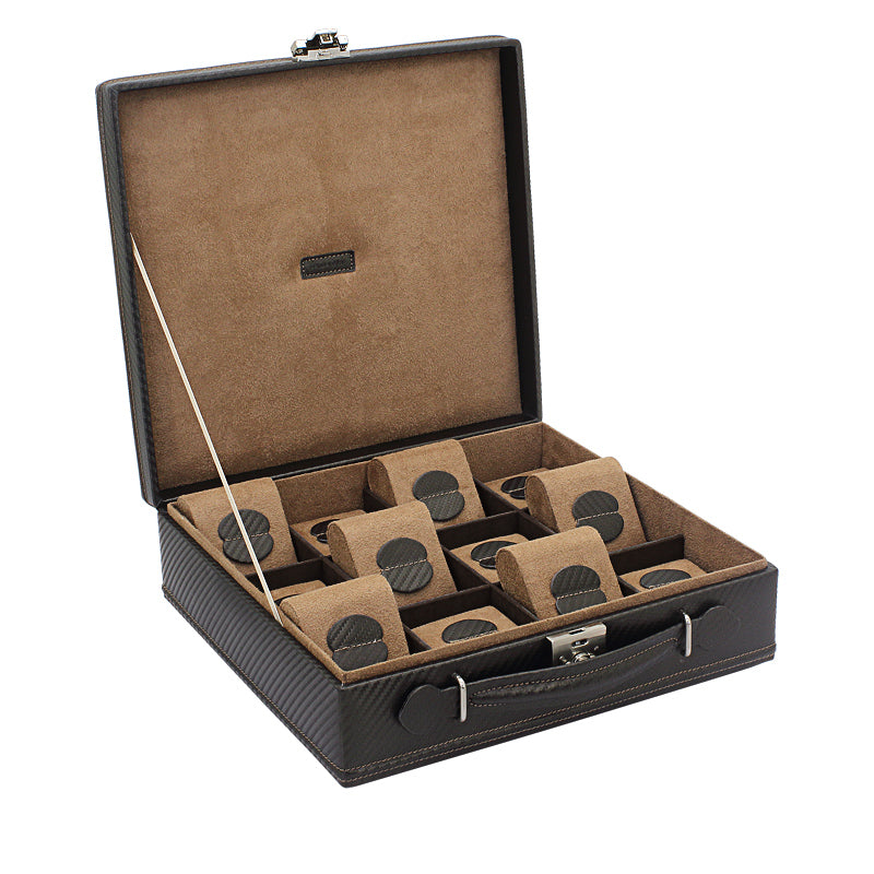 Carbon Uhrenbox für 12 Uhren (auch große Uhren)